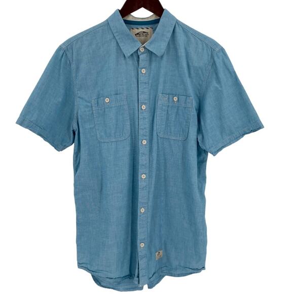 Sky blue Vans short sleeve button down shirt men’s size medium - Picture 1 of 10